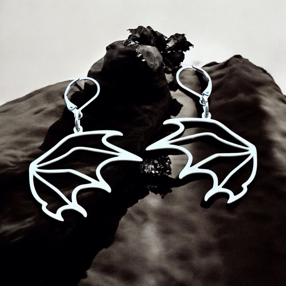 🆕 Bat Wings Laser Etched Earrings Stainless Steel
